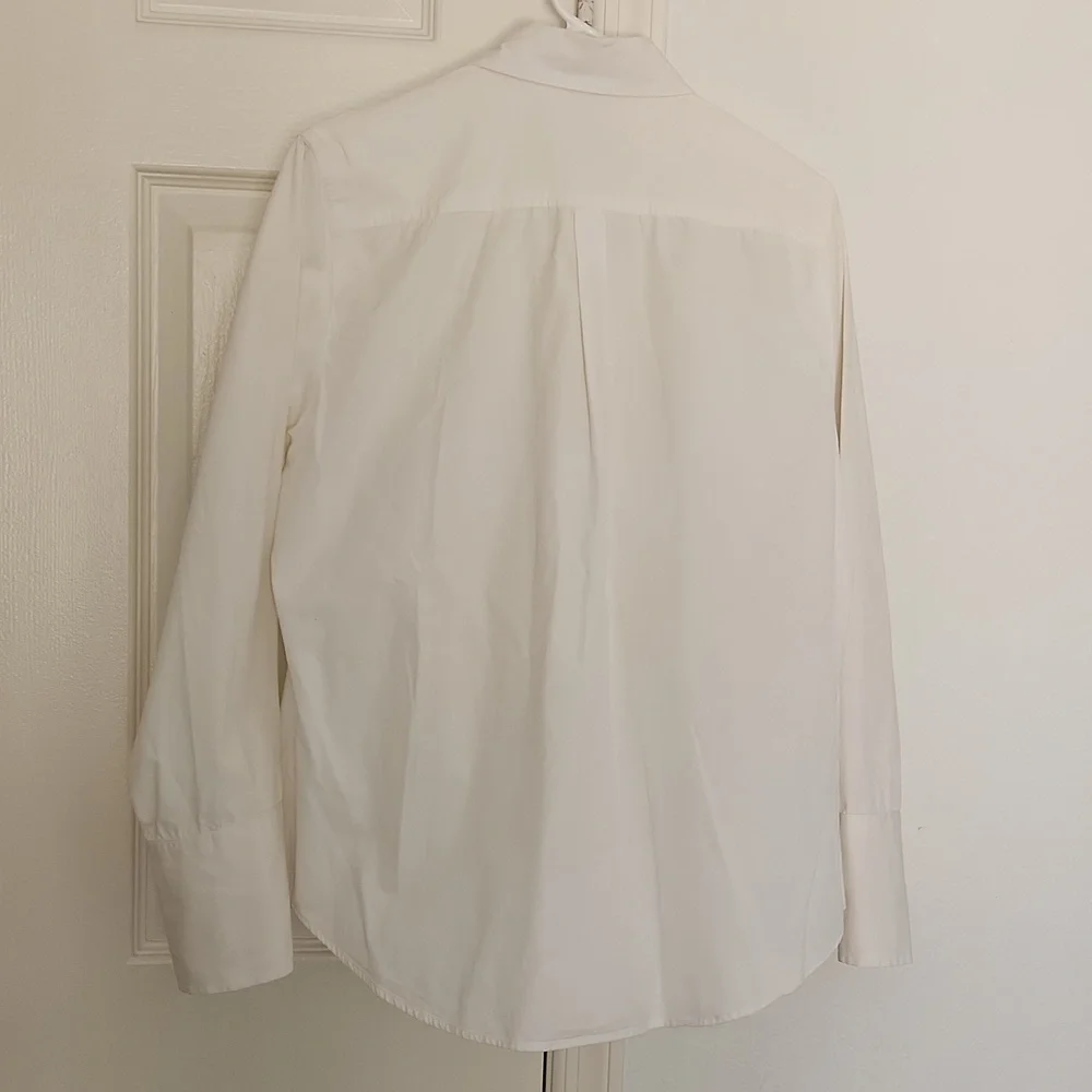 Garnet Hill 100% Cotton Button Down Pleated Detail Off White Size 14